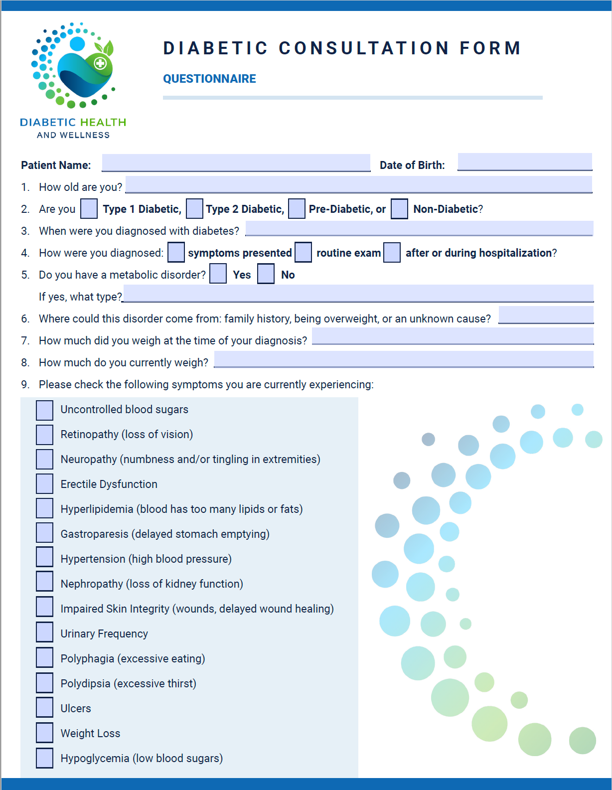 Patient Form - Diabetic Consultation Form